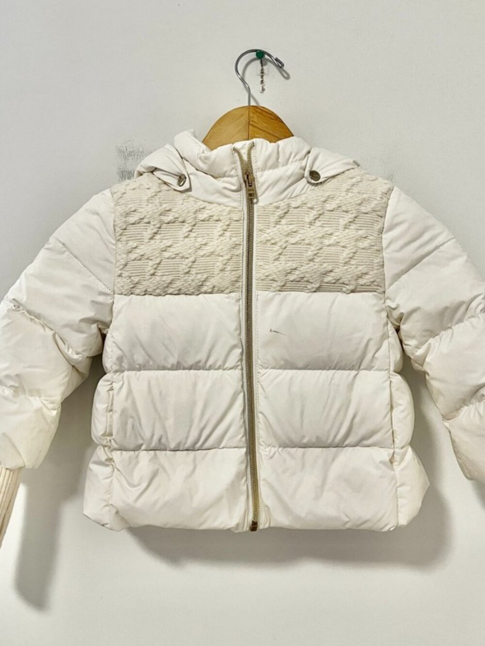 Herno Girl's White Embroidered Puffer Coat